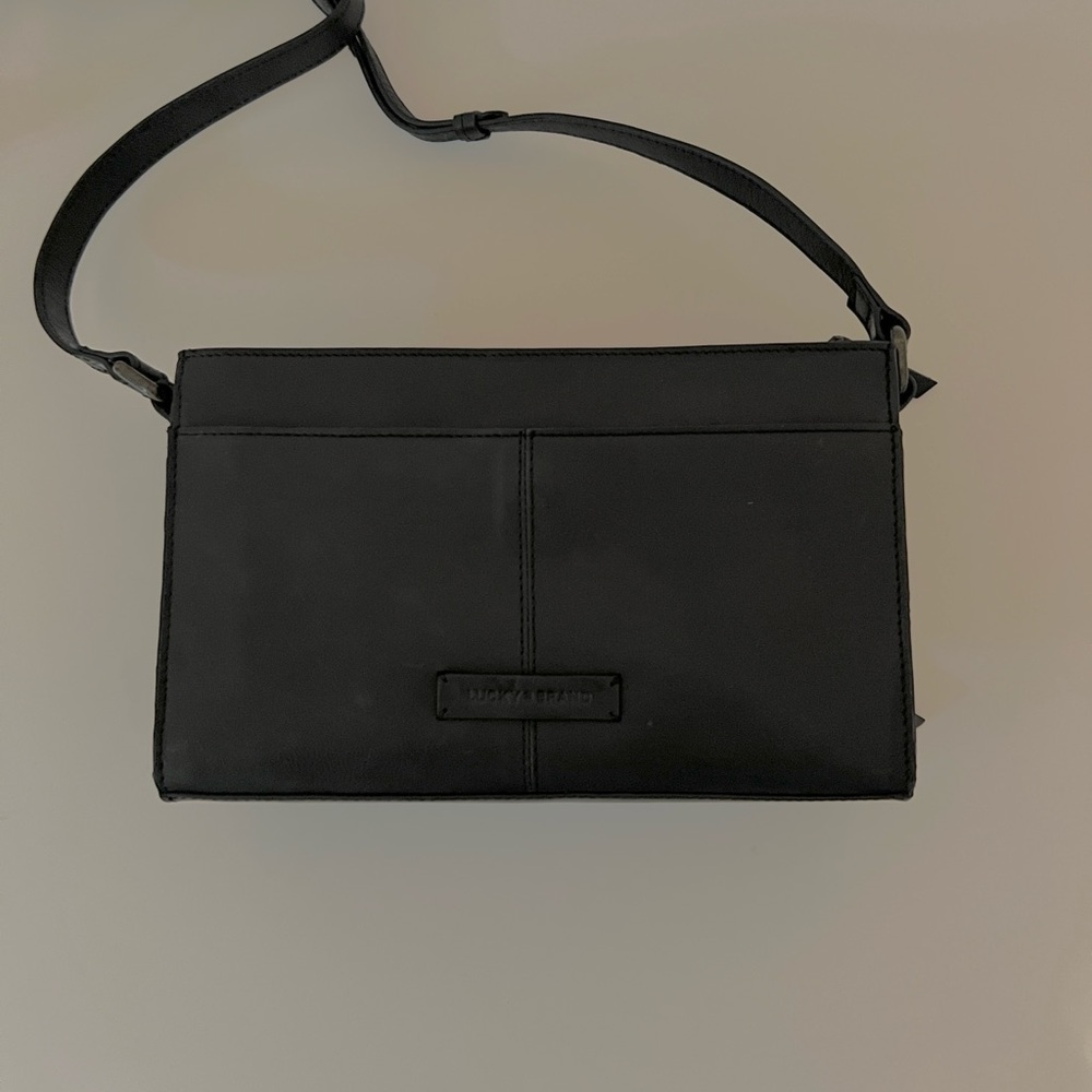 Lucky Brand Crossbody Leather Bag Black - Picture 2 of 9